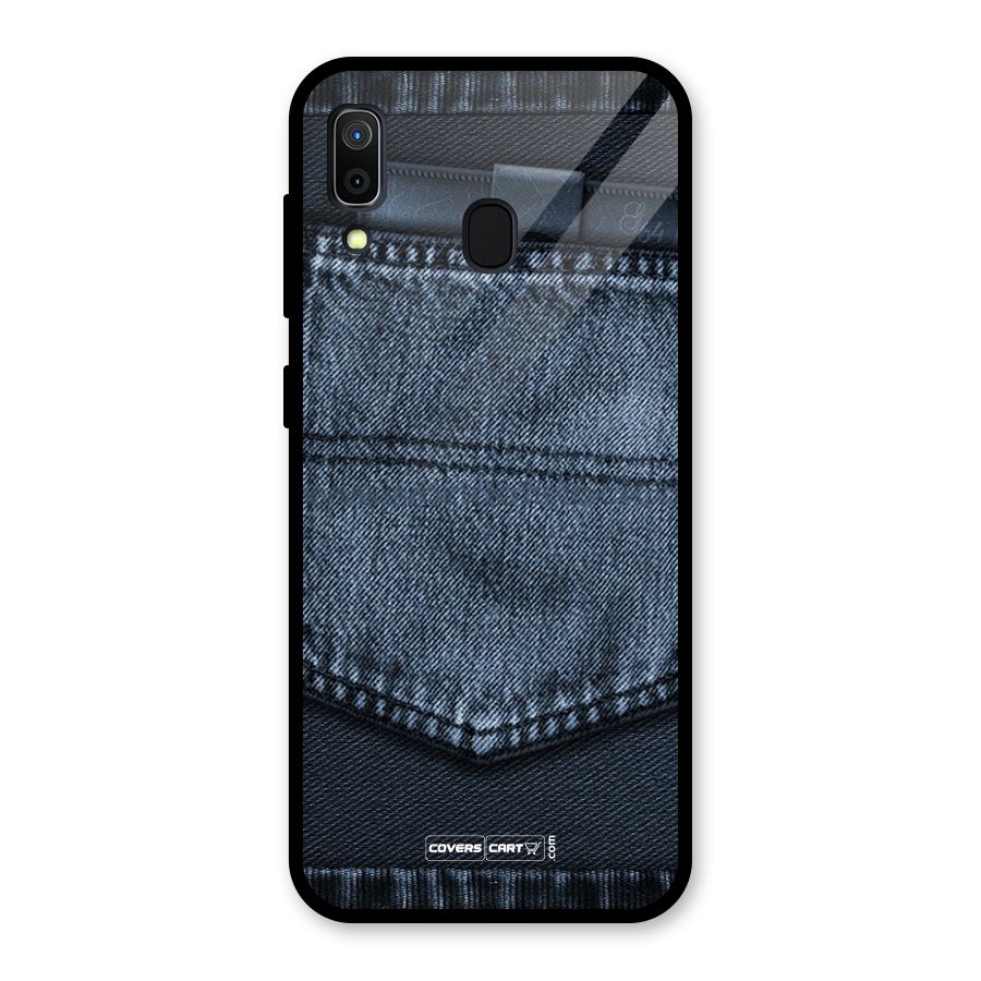 Blue Denim Glass Back Case for Galaxy A30