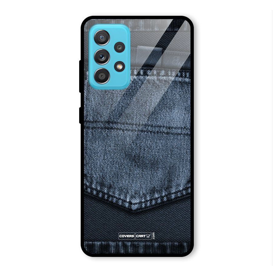 Blue Denim Glass Back Case for Galaxy A52