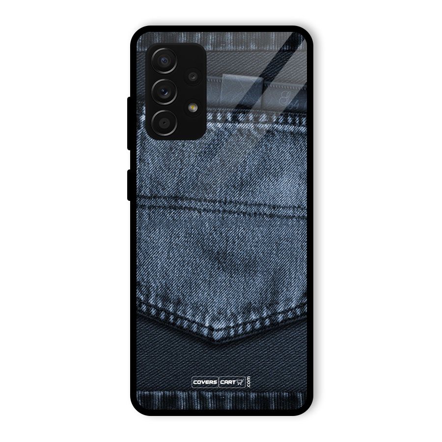 Blue Denim Glass Back Case for Galaxy A53 5G