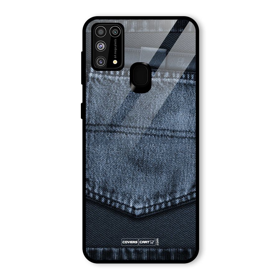 Blue Denim Glass Back Case for Galaxy F41