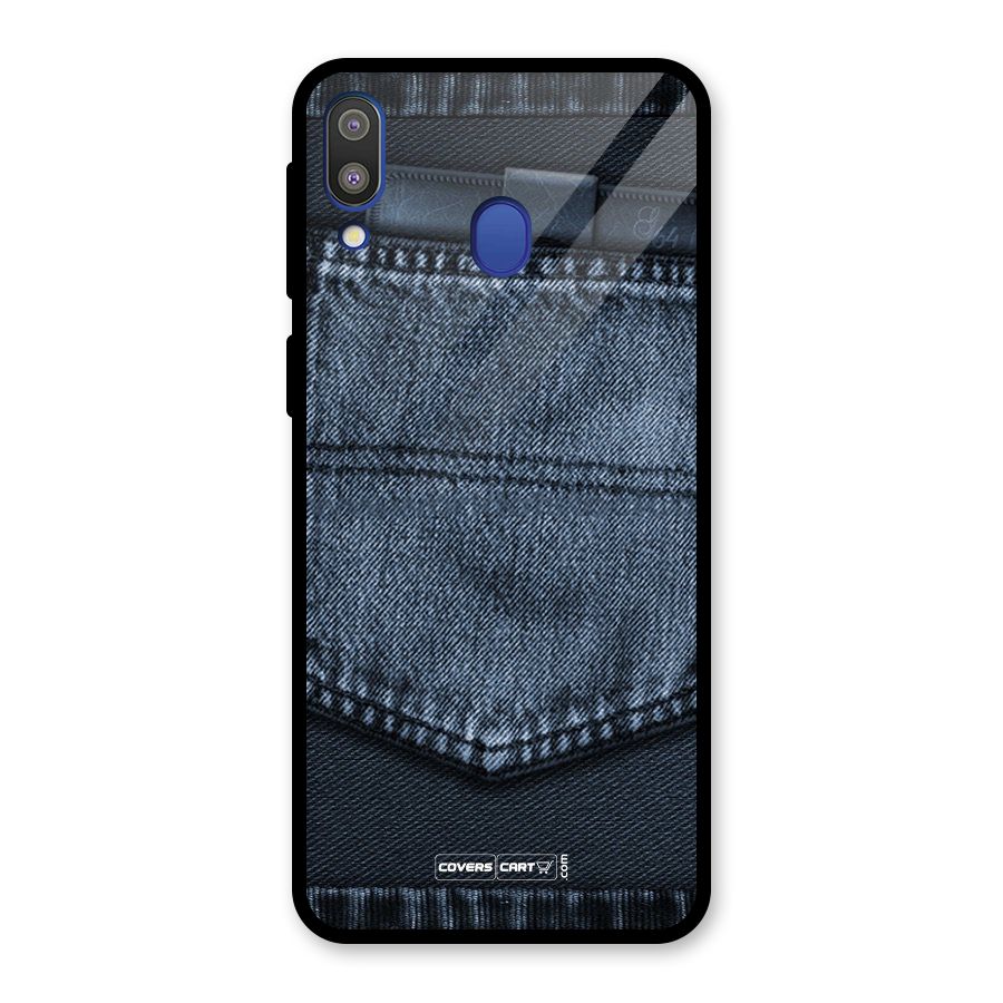 Blue Denim Glass Back Case for Galaxy M20