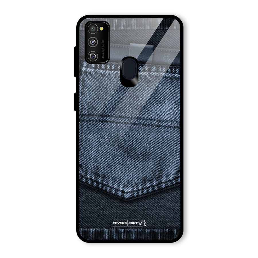 Blue Denim Glass Back Case for Galaxy M30s