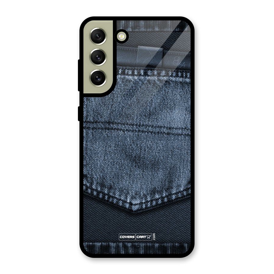 Blue Denim Glass Back Case for Galaxy S21 FE 5G