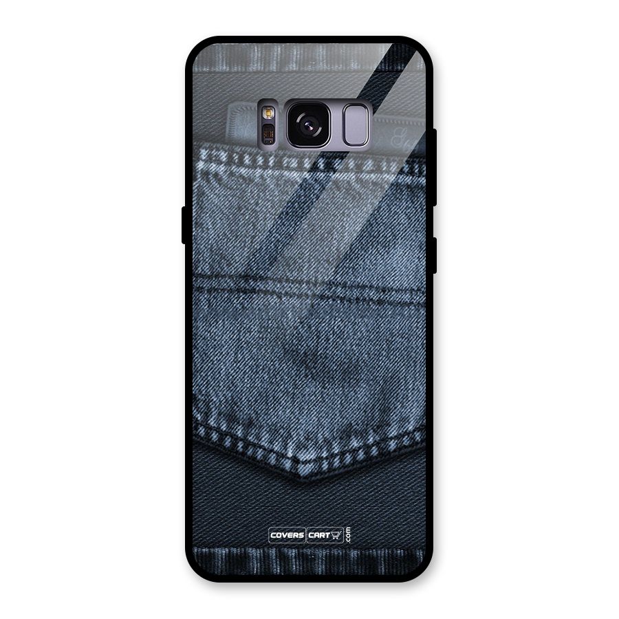 Blue Denim Glass Back Case for Galaxy S8
