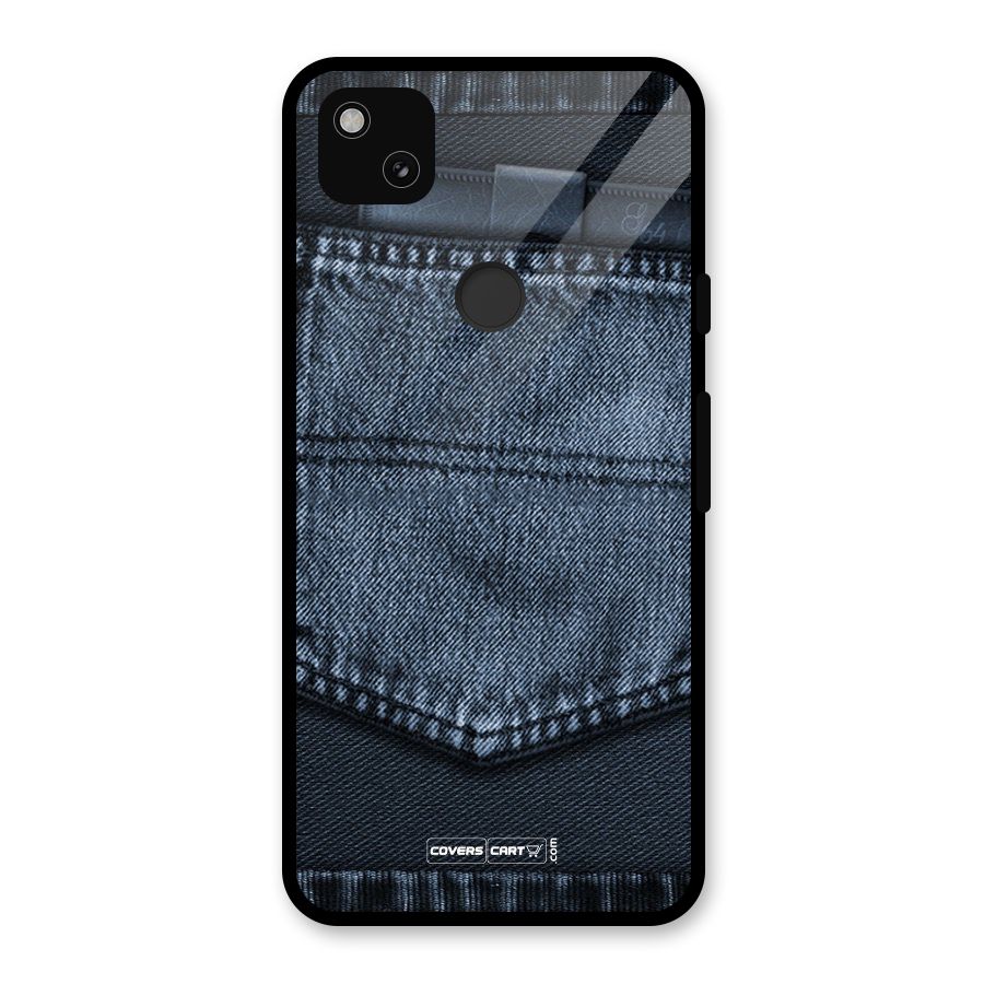 Blue Denim Glass Back Case for Google Pixel 4a