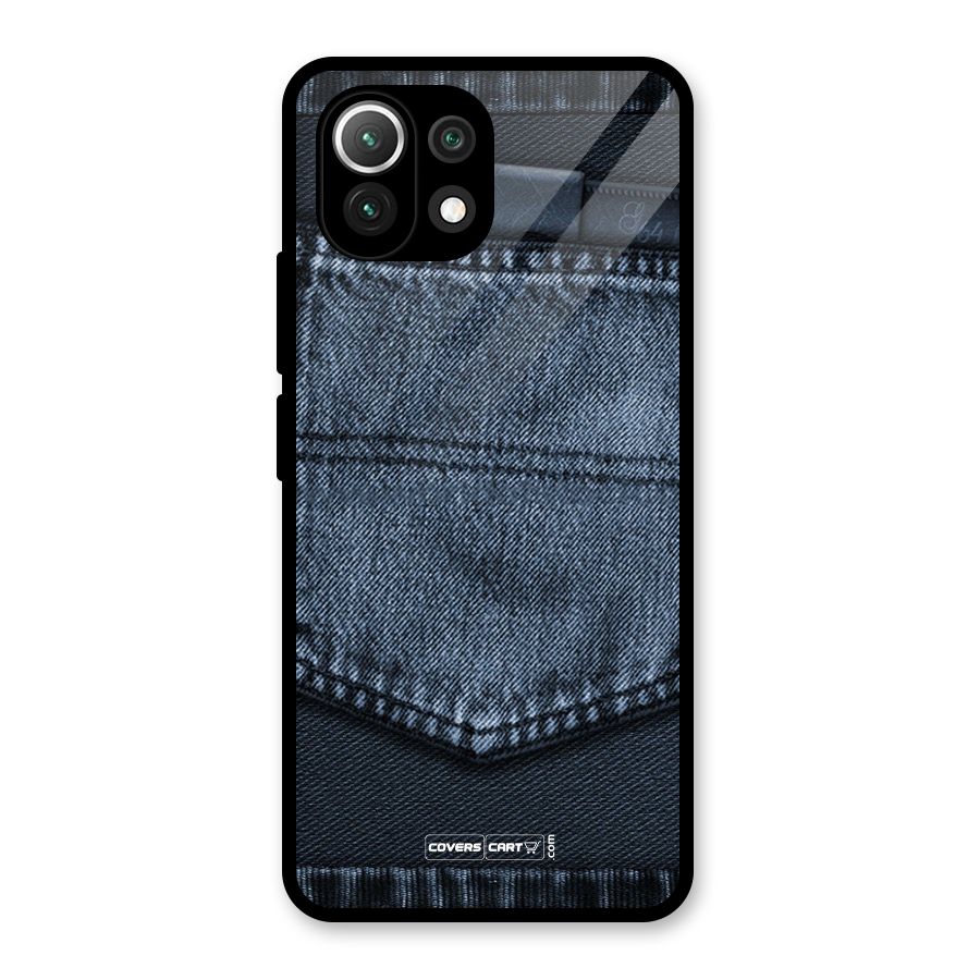 Blue Denim Glass Back Case for Mi 11 Lite