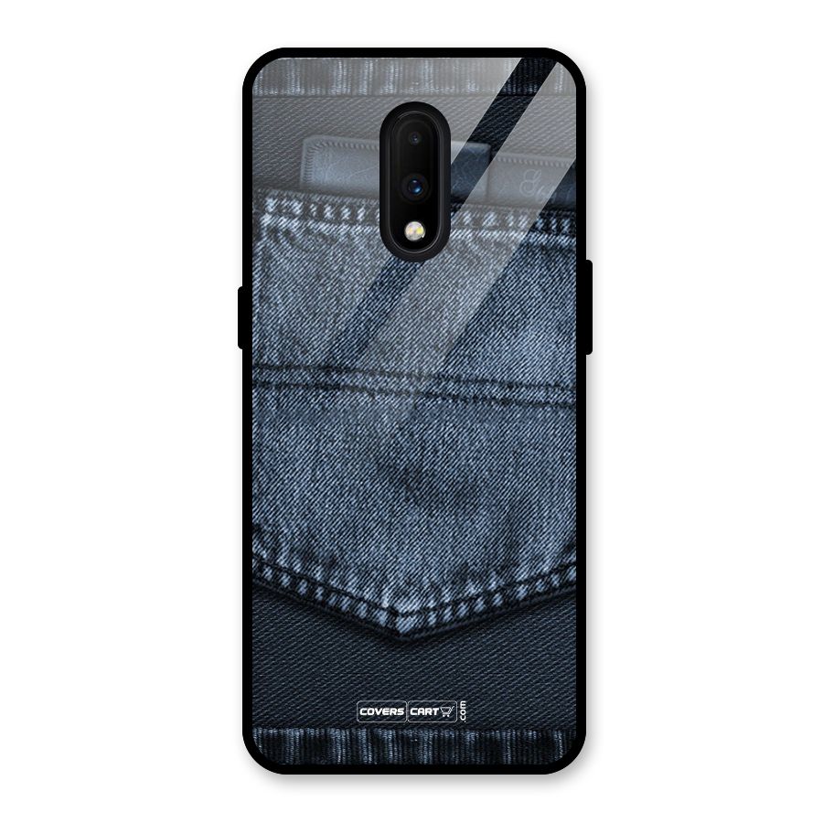Blue Denim Glass Back Case for OnePlus 7