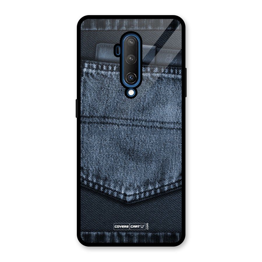 Blue Denim Glass Back Case for OnePlus 7T Pro