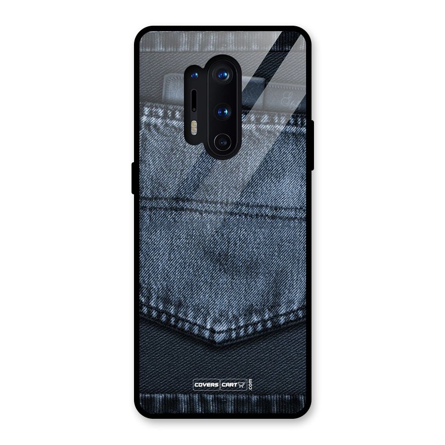 Blue Denim Glass Back Case for OnePlus 8 Pro