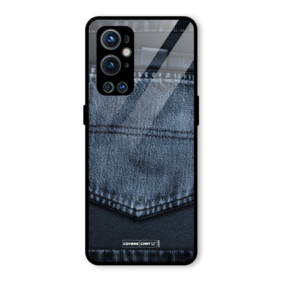 Blue Denim Glass Back Case for OnePlus 9 Pro