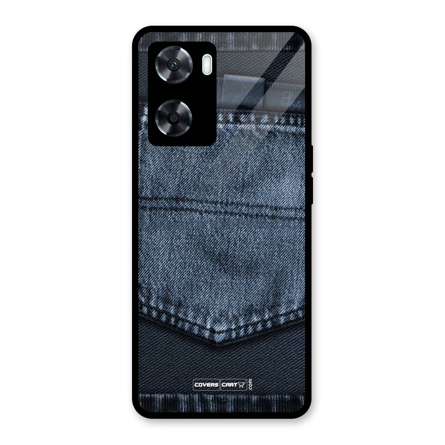 Blue Denim Glass Back Case for Oppo A77