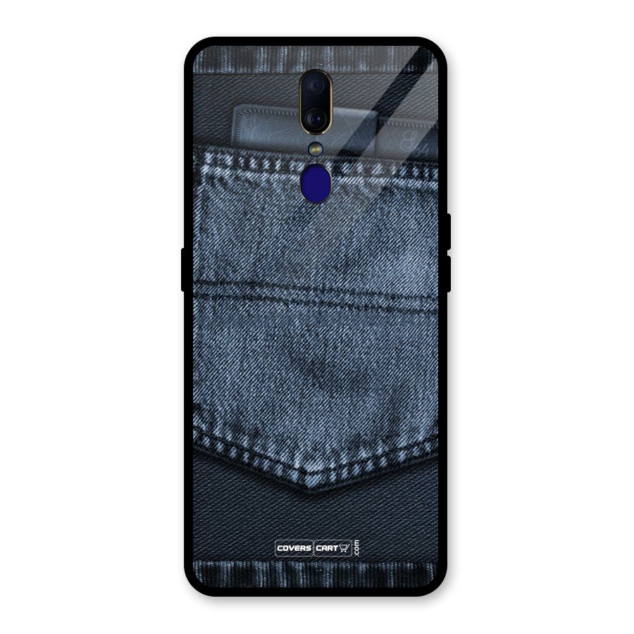Blue Denim Glass Back Case for Oppo F11