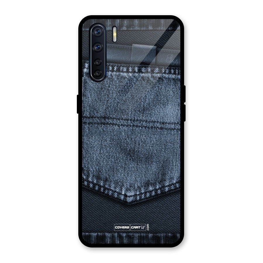 Blue Denim Glass Back Case for Oppo F15