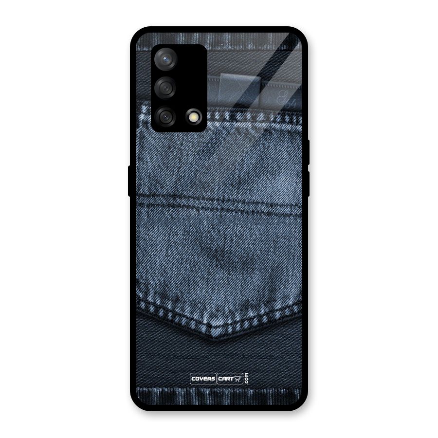 Blue Denim Glass Back Case for Oppo F19
