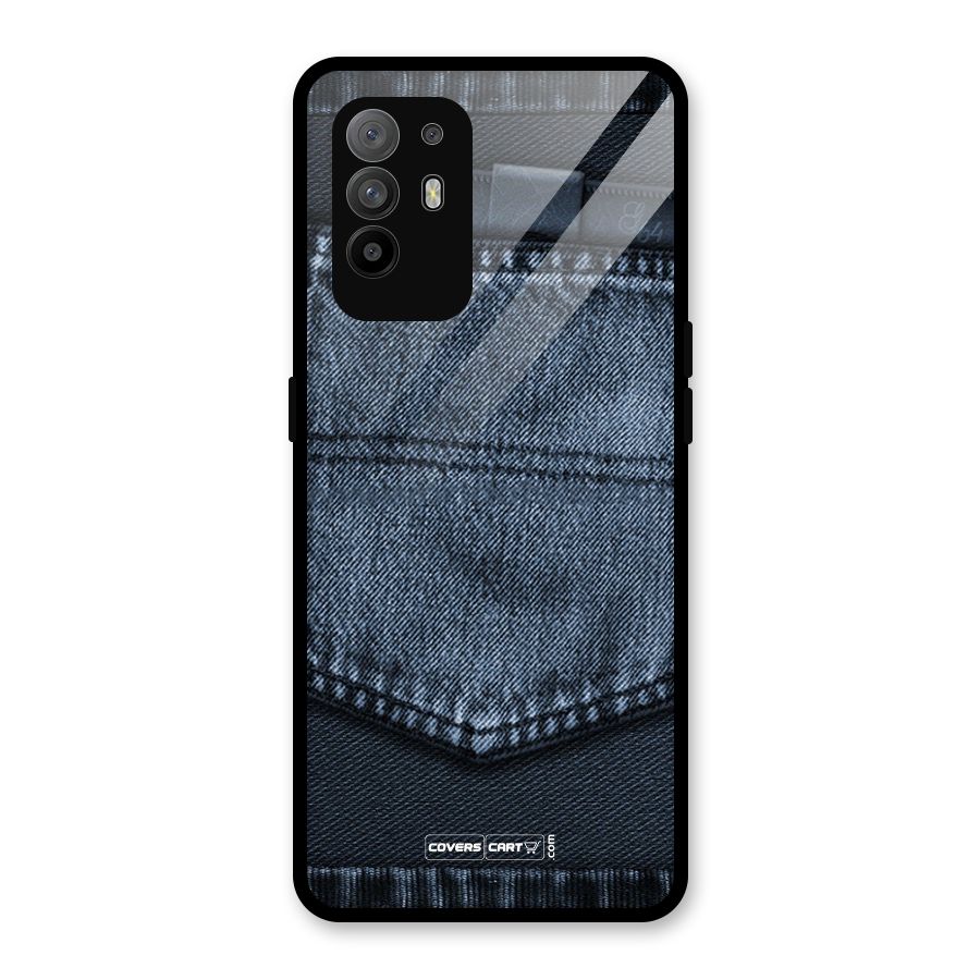 Blue Denim Glass Back Case for Oppo F19 Pro Plus 5G