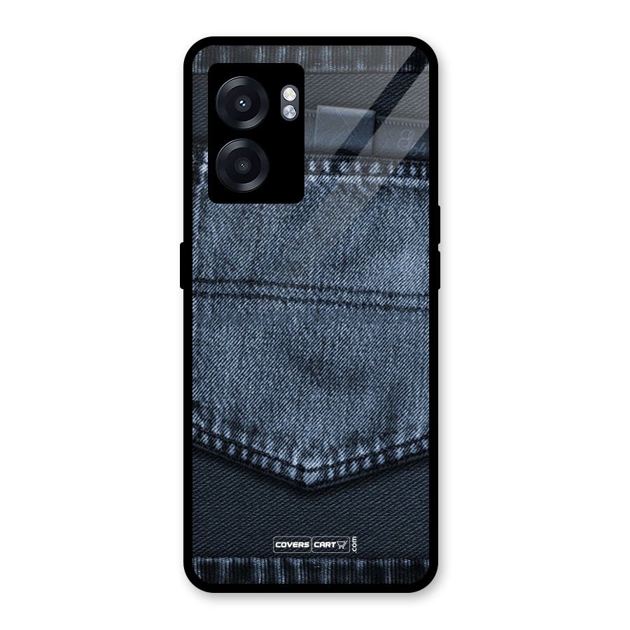Blue Denim Glass Back Case for Oppo K10 (5G)