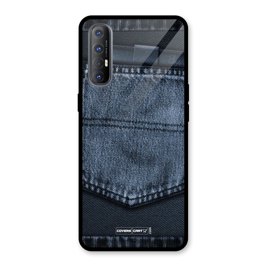 Blue Denim Glass Back Case for Oppo Reno3 Pro