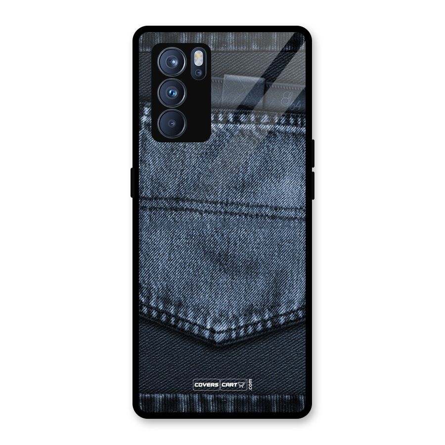 Blue Denim Glass Back Case for Oppo Reno6 Pro 5G