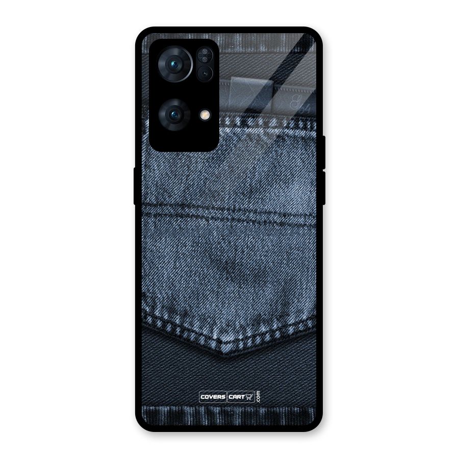 Blue Denim Glass Back Case for Oppo Reno7 Pro 5G