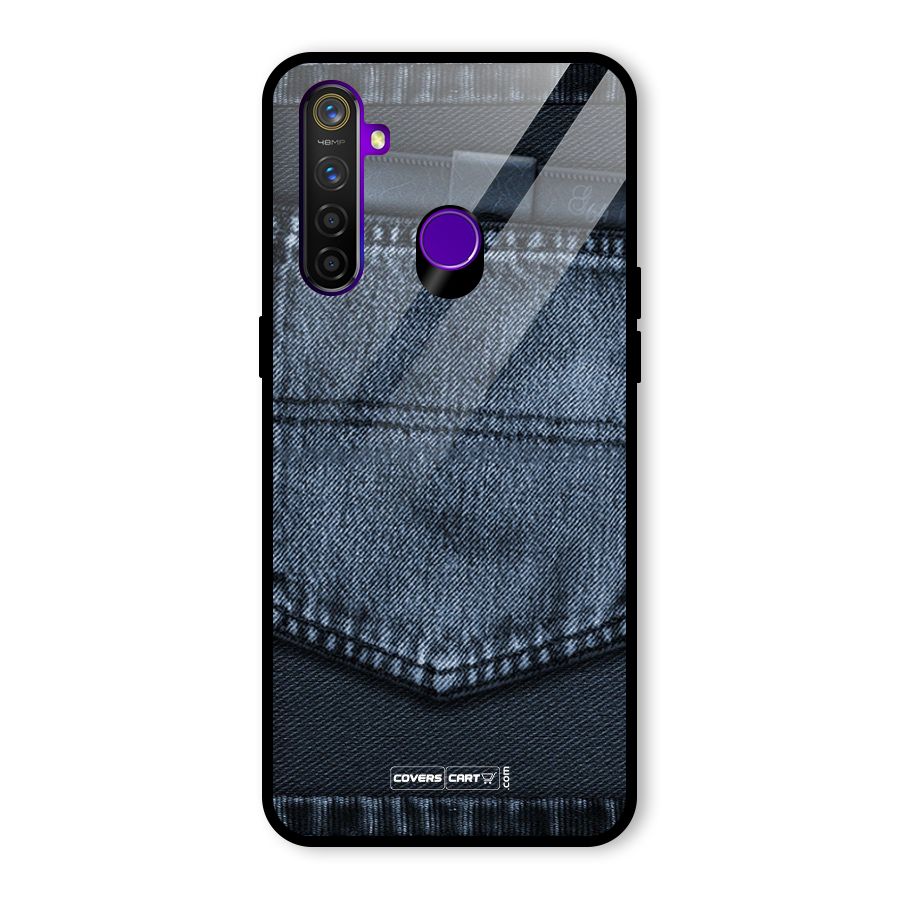 Blue Denim Glass Back Case for Realme 5 Pro
