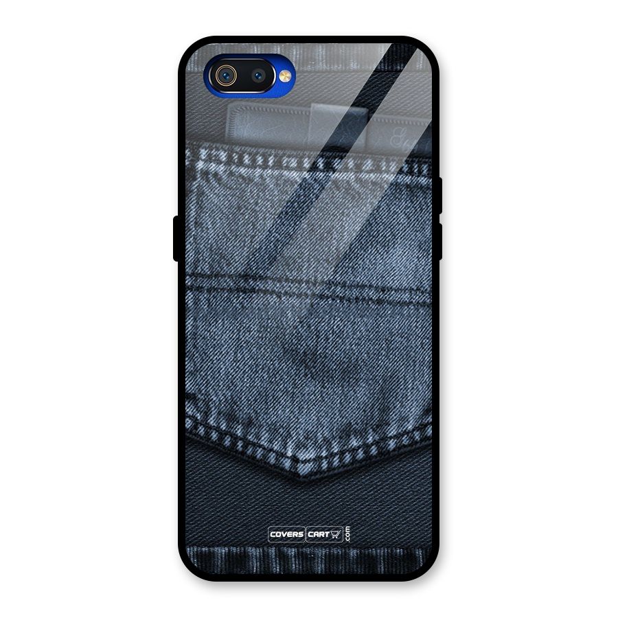Blue Denim Glass Back Case for Realme C2