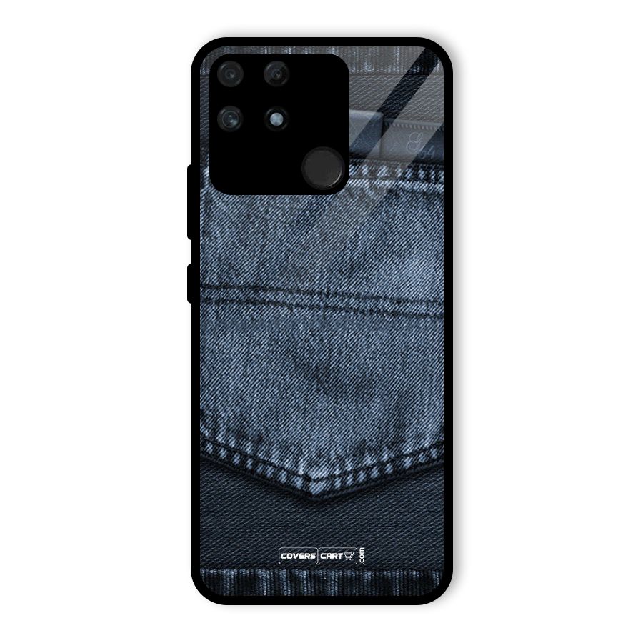 Blue Denim Glass Back Case for Realme Narzo 50A