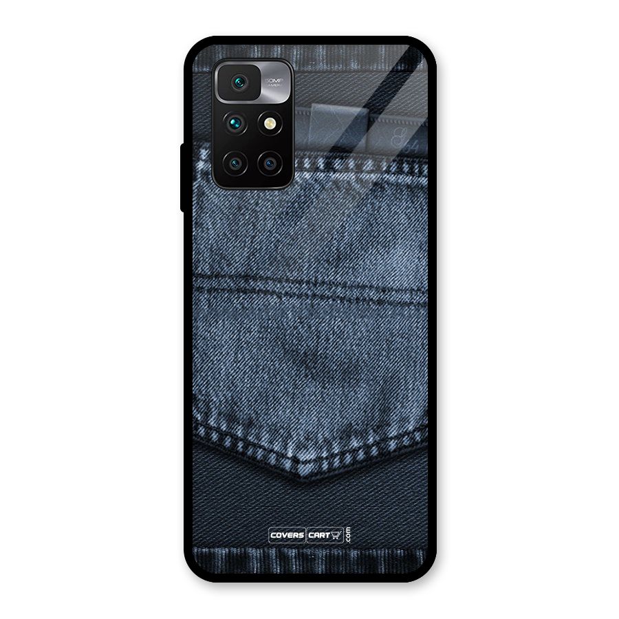 Blue Denim Glass Back Case for Redmi 10 Prime