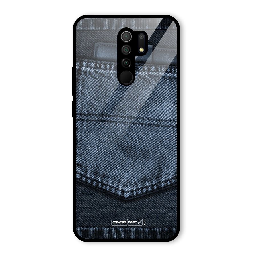 Blue Denim Glass Back Case for Redmi 9 Prime