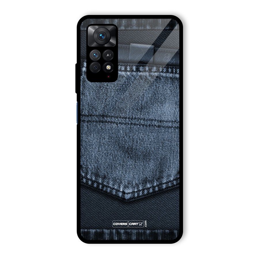 Blue Denim Glass Back Case for Redmi Note 11 Pro