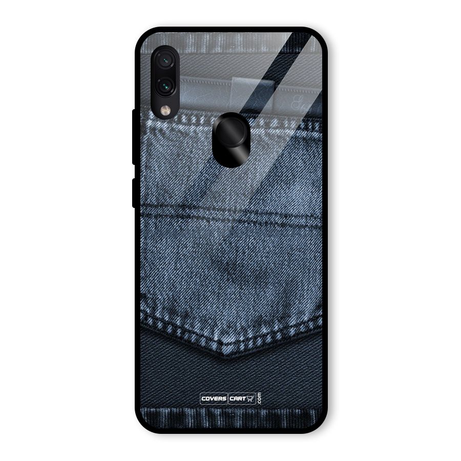 Blue Denim Glass Back Case for Redmi Note 7S
