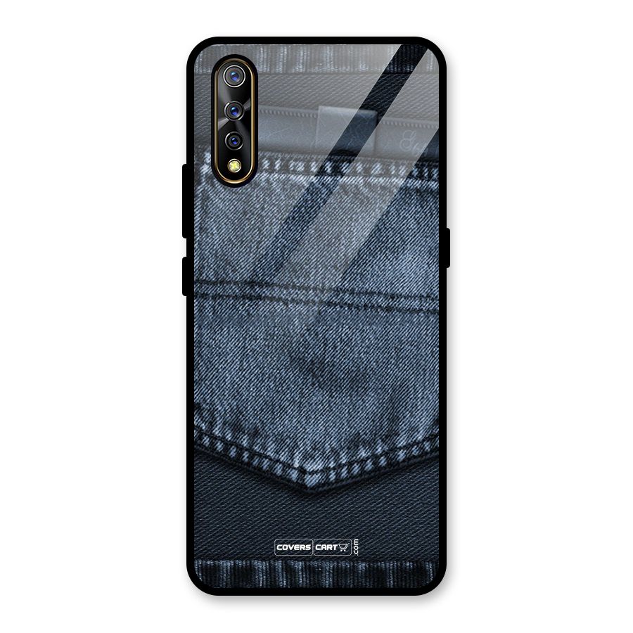 Blue Denim Glass Back Case for Vivo S1