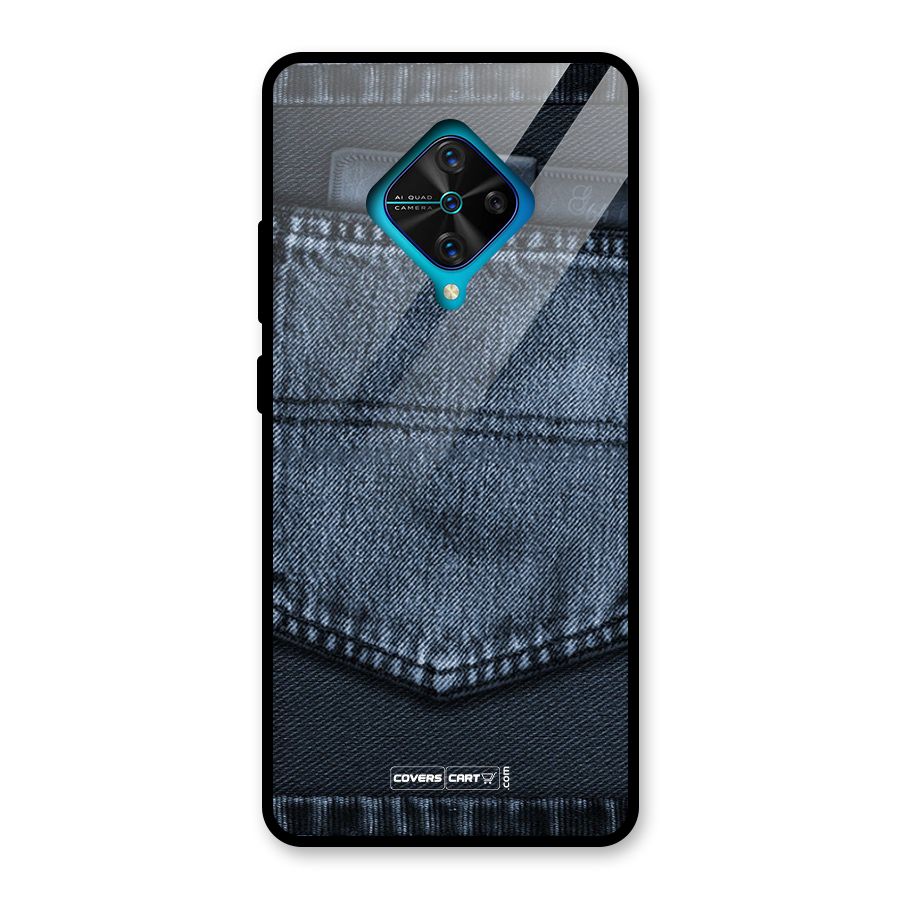 Blue Denim Glass Back Case for Vivo S1 Pro