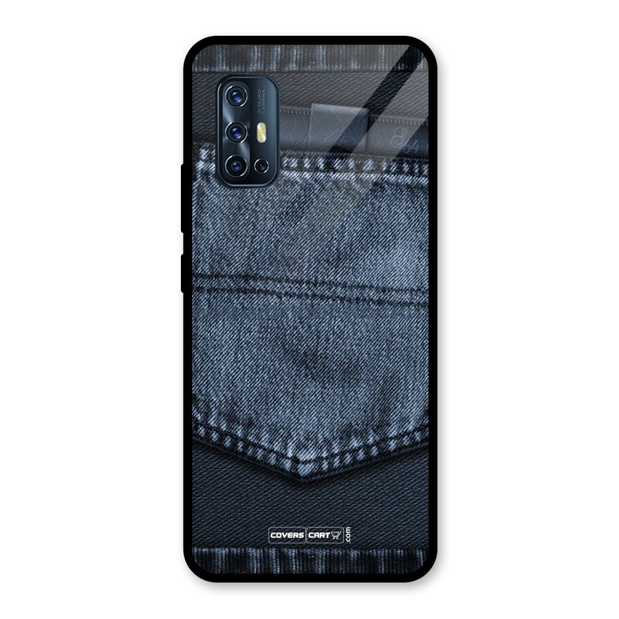 Blue Denim Glass Back Case for Vivo V17