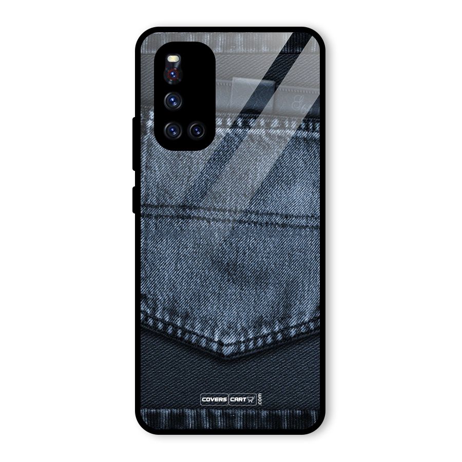 Blue Denim Glass Back Case for Vivo V19
