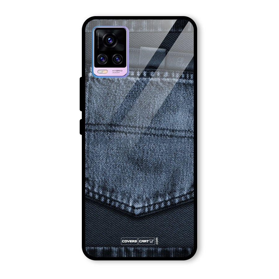 Blue Denim Glass Back Case for Vivo V20 Pro