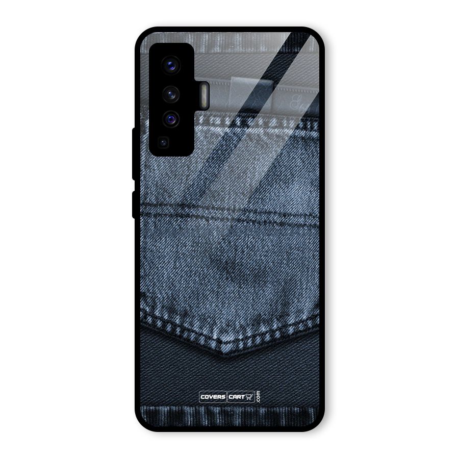 Blue Denim Glass Back Case for Vivo X50