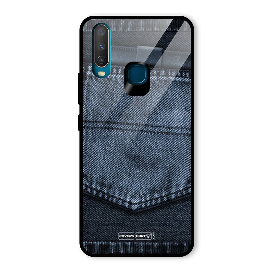 Blue Denim Glass Back Case for Vivo Y12