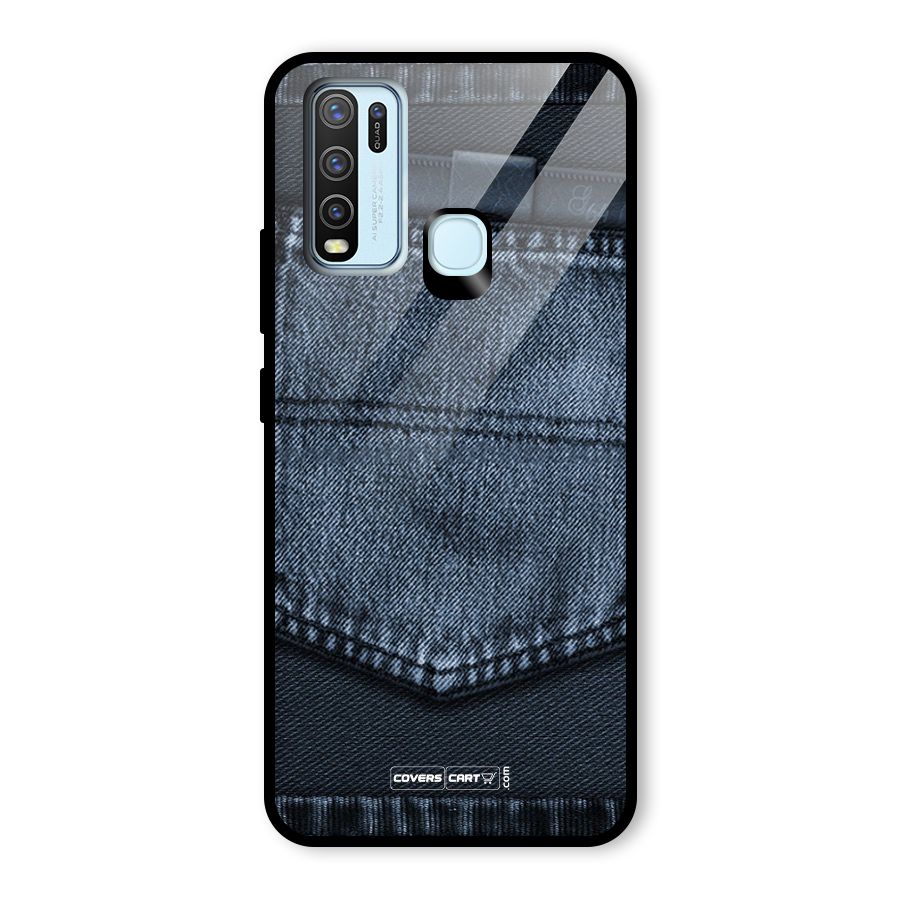 Blue Denim Glass Back Case for Vivo Y50