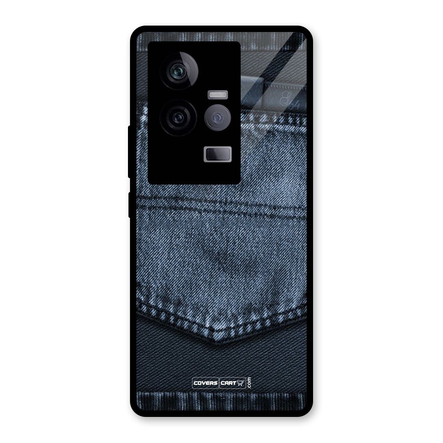 Blue Denim Glass Back Case for Vivo iQOO 11 5G