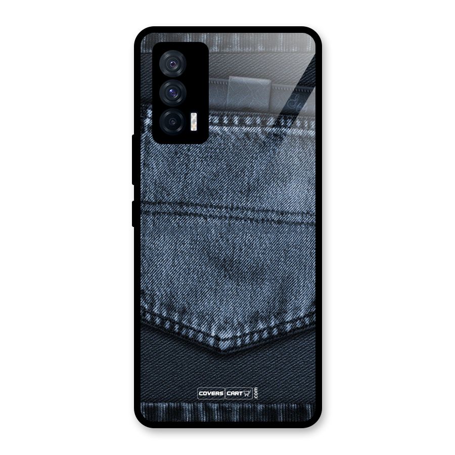 Blue Denim Glass Back Case for Vivo iQOO 7 5G