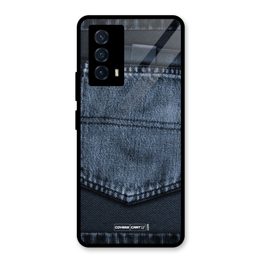 Blue Denim Glass Back Case for Vivo iQOO Z5