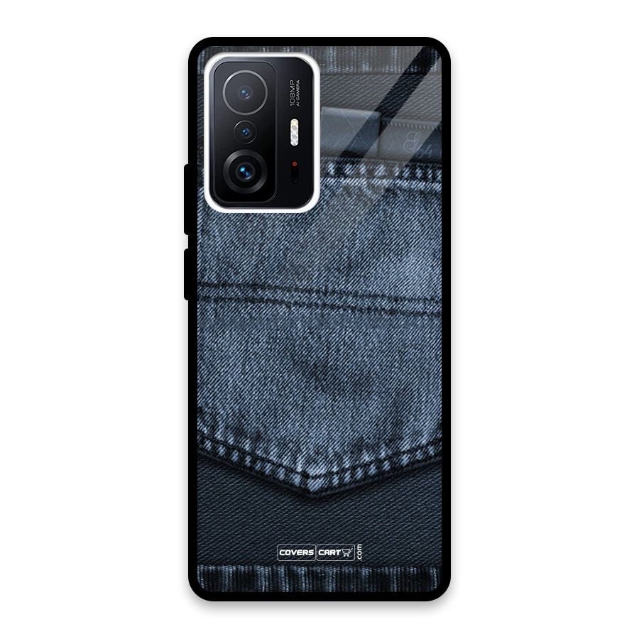 Blue Denim Glass Back Case for Xiaomi 11T Pro