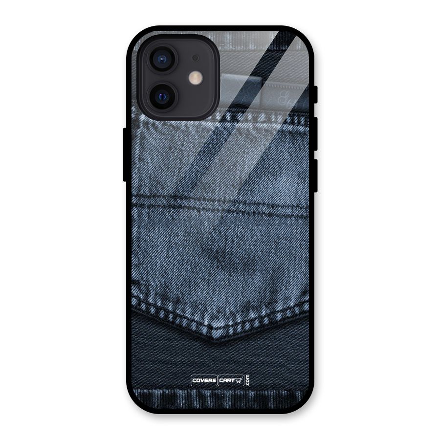 Blue Denim Glass Back Case for iPhone 12