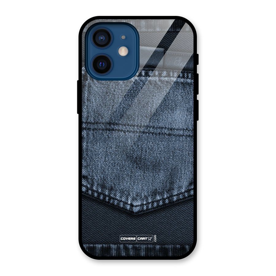 Blue Denim Glass Back Case for iPhone 12 Mini