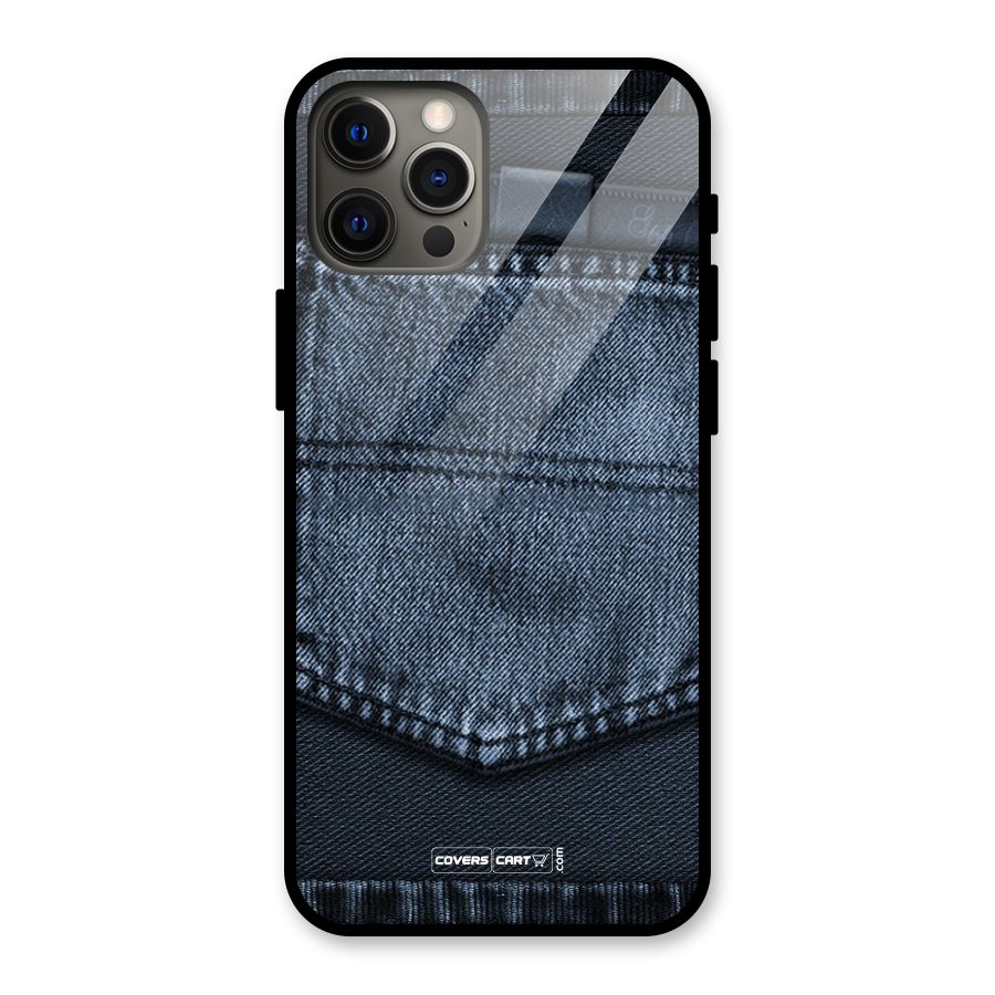 Blue Denim Glass Back Case for iPhone 12 Pro Max
