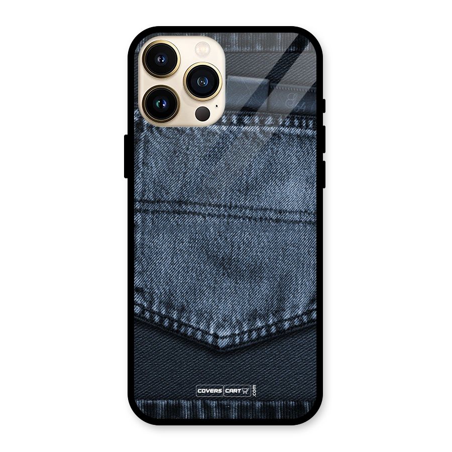 Blue Denim Glass Back Case for iPhone 13 Pro Max