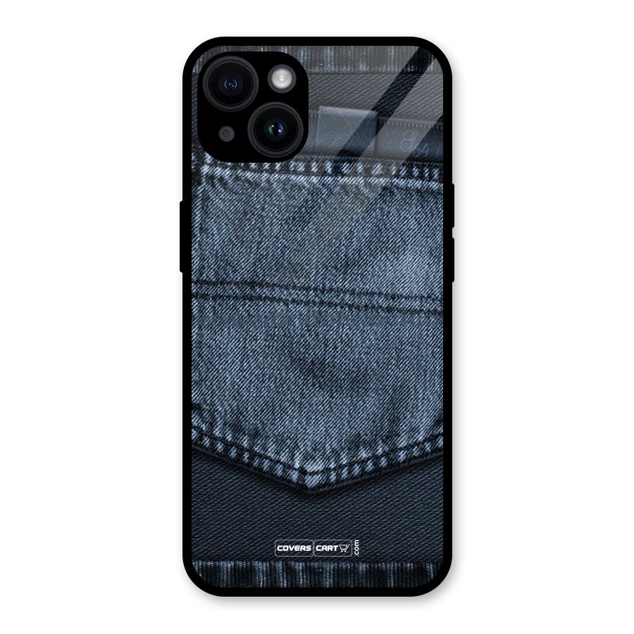 Blue Denim Glass Back Case for iPhone 14