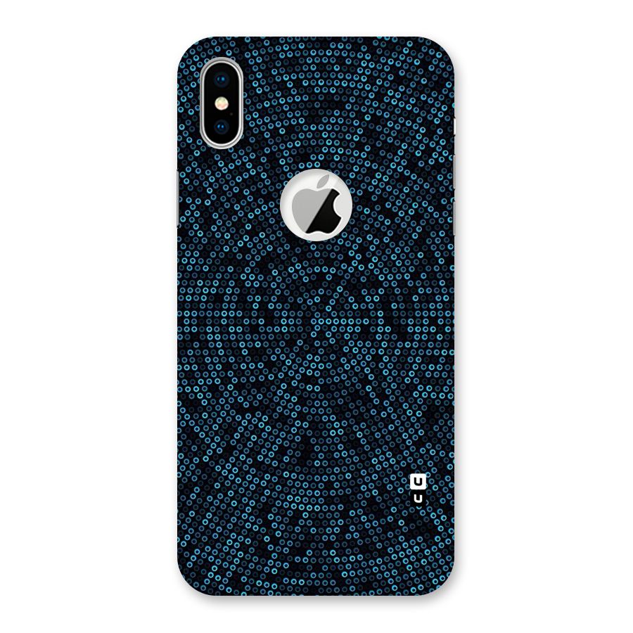 Blue Disco Lights Back Case for iPhone X Logo Cut