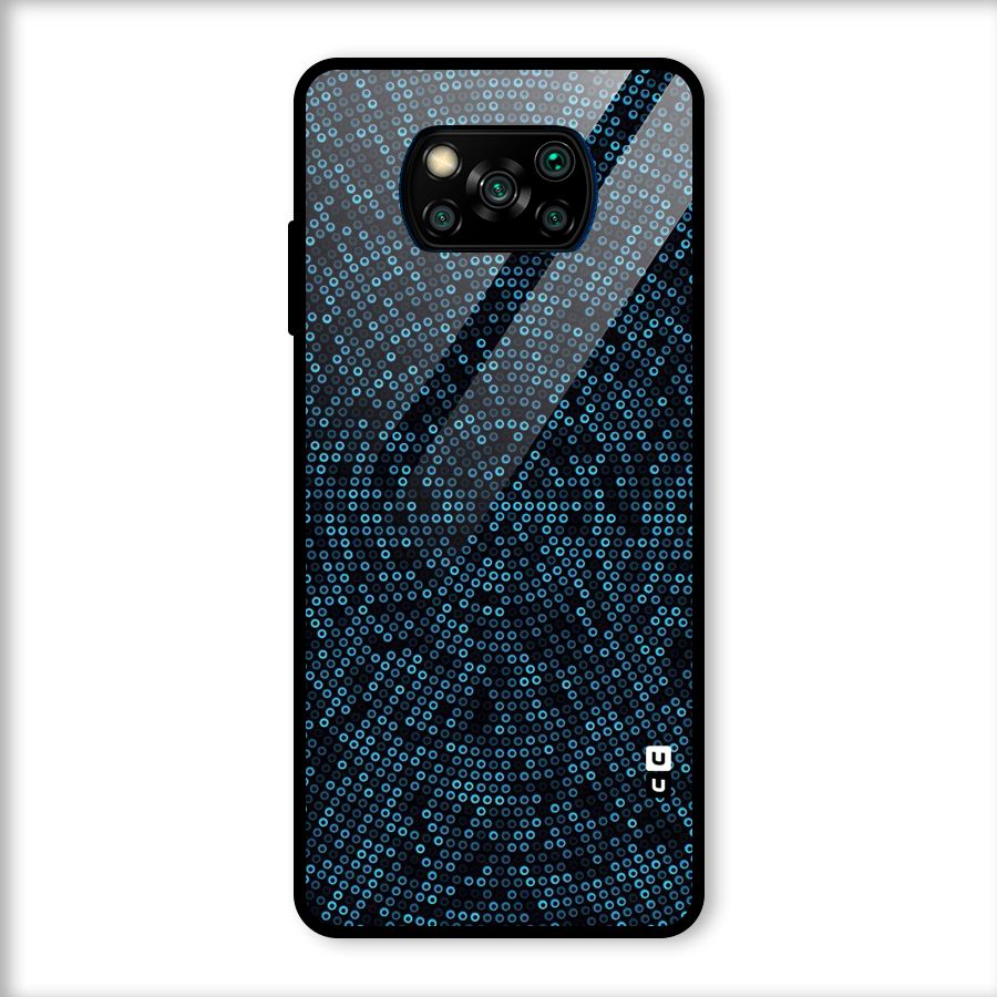 Blue Disco Lights Glass Back Case for Poco X3