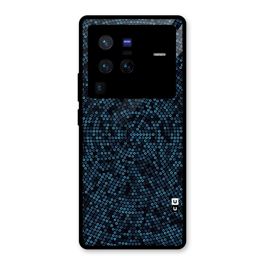 Blue Disco Lights Glass Back Case for Vivo X80 Pro